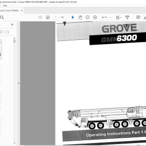 Grove Crane GMK6300 Operating Instructions Manual Part 1 Carrier SN 2084615 - PDF DOWNLOAD