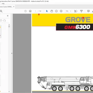 Grove Crane GMK6300 Operating Instructions Part1 Carrier SN 2084558 - PDF DOWNLOAD