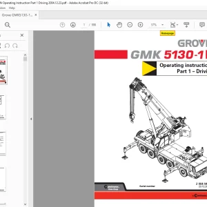 Grove GMK 5130-1 Driving Operating Instruction Manual SN 2084941 - PDF DOWNLOAD