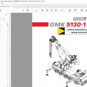 Grove GMK 5130-1 Lattice Extension Operating Instruction Manual 2084929 - PDF DOWNLOAD