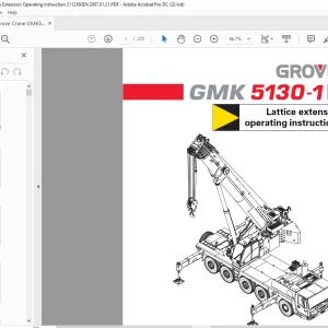 Grove GMK 5130-1 Lattice Extension Operating Instruction Manual SN 3112360 - PDF DOWNLOAD