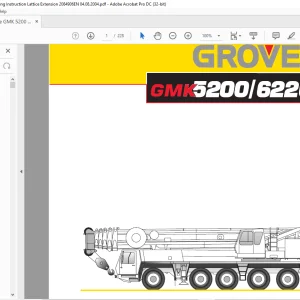 Grove GMK 5200 GMK 6220 L Lattice Extension Operating Instructions Manual 2084906 - PDF DOWNLOAD