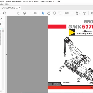 Grove GMK5170 Lattice Extension Operating Instructions Manual 3112480 - PDF DOWNLOAD