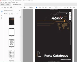 HANIX H08B Mini Excavators Parts Manual PDF DOWNLOAD