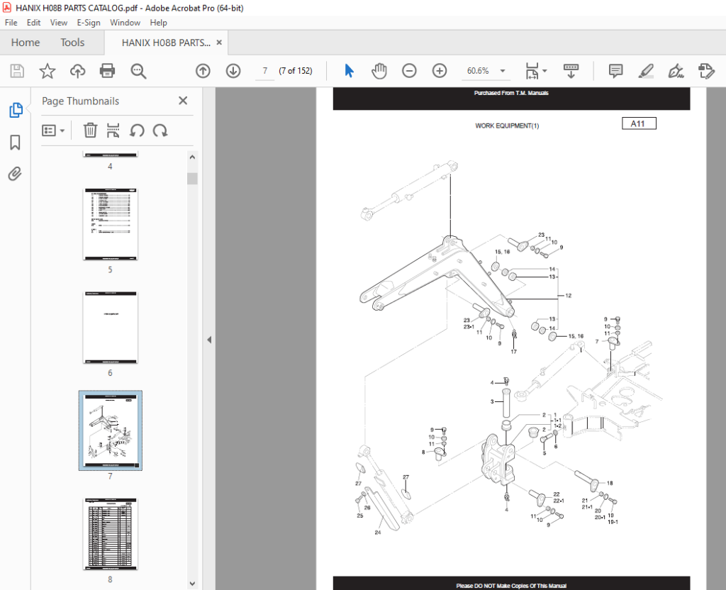 HANIX H08B Mini Excavators Parts Manual PDF DOWNLOAD - HeyDownloads ...