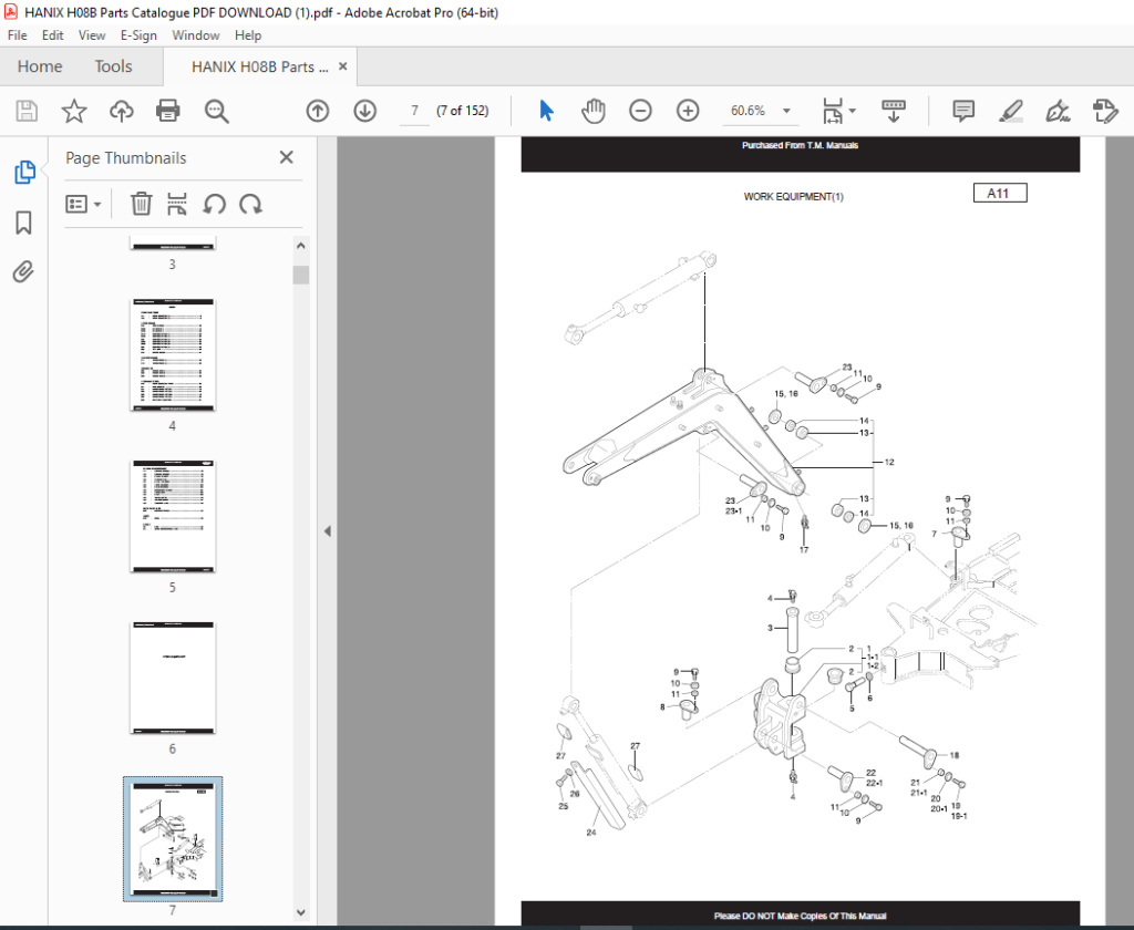 HANIX H08B Mini Excavators Parts Manual PDF DOWNLOAD - HeyDownloads ...