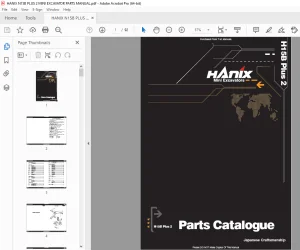 HANIX H15B Plus 2 Mini Excavators Parts Manual PDF DOWNLOAD