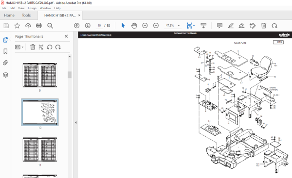 Hanix H15b Plus 2 Mini Excavators Parts Manual Pdf Download 