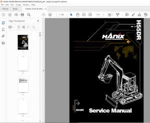 HANIX H55DR MINI EXCAVATOR SERVICE MANUAL PDF DOWNLOAD
