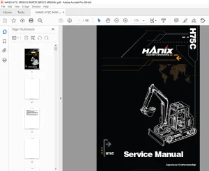HANIX H75C MINI EXCAVATOR SERVICE MANUAL PDF DOWNLOAD