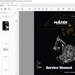 HANIX H75C MINI EXCAVATOR SERVICE MANUAL PDF DOWNLOAD