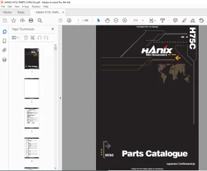 HANIX H75C Mini Excavators Parts Manual PDF DOWNLOAD