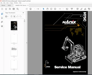 HANIX H75C Excavators Service Manual PDF DOWNLOAD
