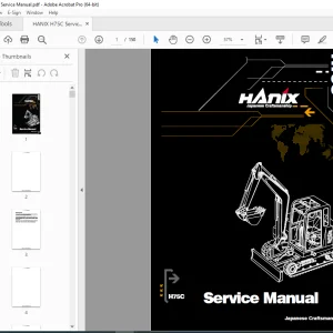 HANIX H75C Excavators Service Manual PDF DOWNLOAD