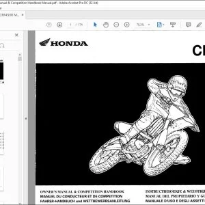 Honda CRF450R Motorcyle Owner's Manual & Competition Handbook Manual - PDF DOWNLOAD