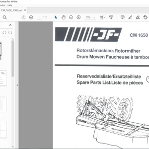 JF STOLL CM 1900 Drum Mower Parts Manual PDF DOWNLOAD