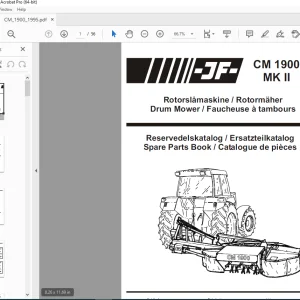 JF STOLL CM 1900 MK Drum Mower Parts Manual PDF DOWNLOAD