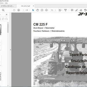 JF STOLL CM 225 F Mower Parts Manual PDF DOWNLOAD