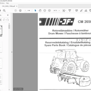 JF STOLL CM 2650 Drum Mower Parts Manual PDF DOWNLOAD
