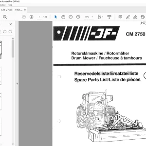 JF STOLL CM 2750 F MK Drum Mower Parts Manual PDF DOWNLOAD