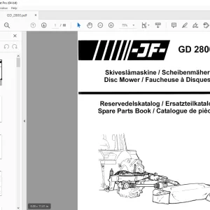 JF STOLL GD 2800 Disc Mower Parts Manual PDF DOWNLOAD