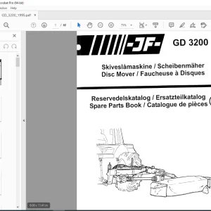 JF STOLL GD 3200 Disc Mower Parts Manual PDF DOWNLOAD