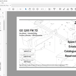 JF STOLL GD 3205 FM TD Disc Mower Parts Manual PDF DOWNLOAD