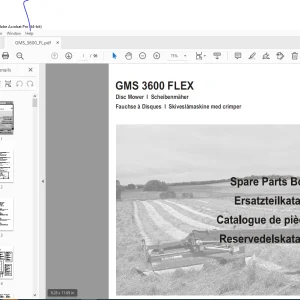 JF STOLL GMS 3200 FLEX Disc Mower Parts Manual PDF DOWNLOAD
