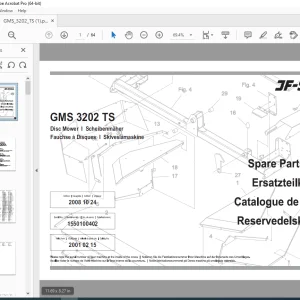 JF STOLL GMS 3200 TS Disc Mower Parts Manual PDF DOWNLOAD
