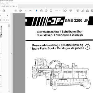 JF STOLL GMS 3200 UF Disc Mower Parts Manual PDF DOWNLOAD
