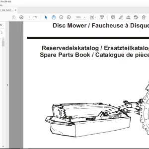 JF STOLL GX 2400 SM MK Disc Mower Parts Manual PDF DOWNLOAD