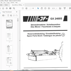 JF STOLL GX 2400S Disc Mower Parts Manual PDF DOWNLOAD