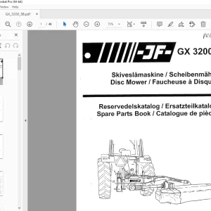 JF STOLL GX 3200 SB Disc Mower Parts Manual PDF DOWNLOAD