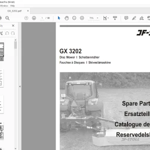 JF STOLL GX 3202 Disc Mower Parts Manual PDF DOWNLOAD