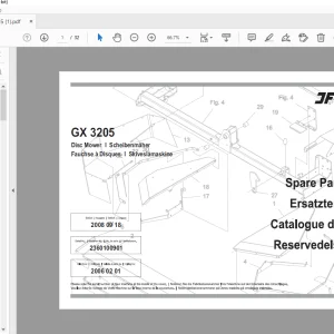 JF STOLL GX 3205 Disc Mower Parts Manual PDF DOWNLOAD