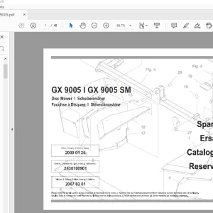 JF STOLL GX 9005 SM Disc Mower Parts Manual PDF DOWNLOAD