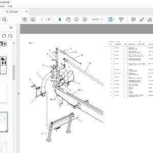 JF STOLL R 760 CENTER SWATH RAKE PARTS MANUAL PDF DOWNLOAD