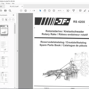 JF STOLL RS 420X ROTARY RAKE PARTS MANUAL PDF DOWNLOAD