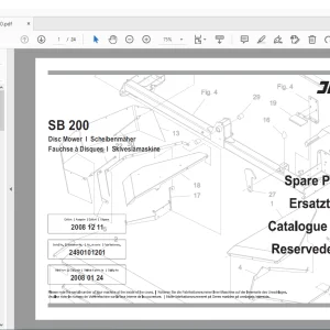 JF STOLL SB 200 Disc Mower Parts Manual PDF DOWNLOAD