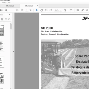JF STOLL SB 2000 Disc Mower Parts Manual PDF DOWNLOAD