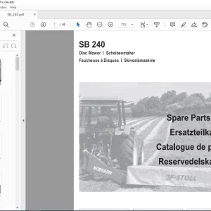 JF STOLL SB 240 Disc Mower Parts Manual PDF DOWNLOAD