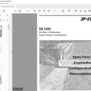 JF STOLL SB 2400 Disc Mower Parts Manual PDF DOWNLOAD