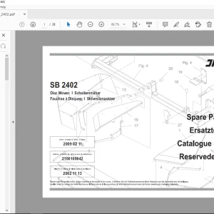 JF STOLL SB 2402 Disc Mower Parts Manual PDF DOWNLOAD