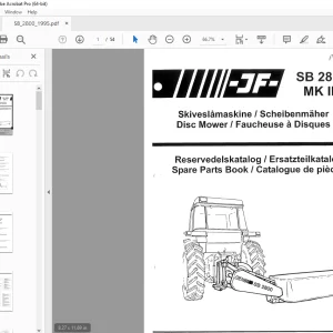 JF STOLL SB 2800 MK II Disc Mower Parts Manual PDF DOWNLOAD