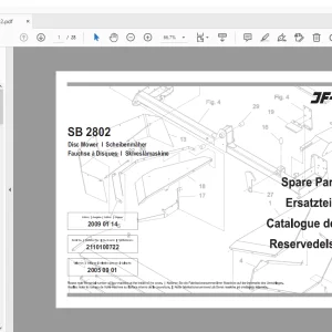 JF STOLL SB 2802 Disc Mower Parts Manual PDF DOWNLOAD