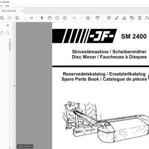 JF STOLL SM 2400 Disc Mower Parts Manual PDF DOWNLOAD