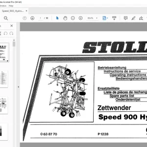 JF STOLL ZETTWENDER SPEED 900 HYDRO PARTS MANUAL PDF DOWNLOAD