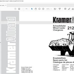 KRAMER Allrad Wheel loader 212 LT LTx Spare Parts List Manual - PDF DOWNLOAD