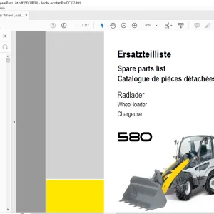KRAMER Allrad  Wheel loader 580 Spare Parts List Manual - PDF DOWNLOAD