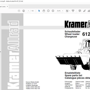 KRAMER Allrad Wheel loader 612 SL SLx Spare Parts List Manual SN612400001 - PDF DOWNLOAD
